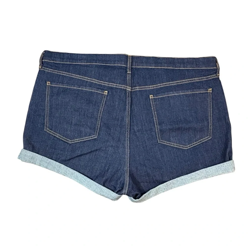 Old Navy Dark Wash Semi-Fitted Jean Shorts w/ Rolled Cuffs (Size 18)‎